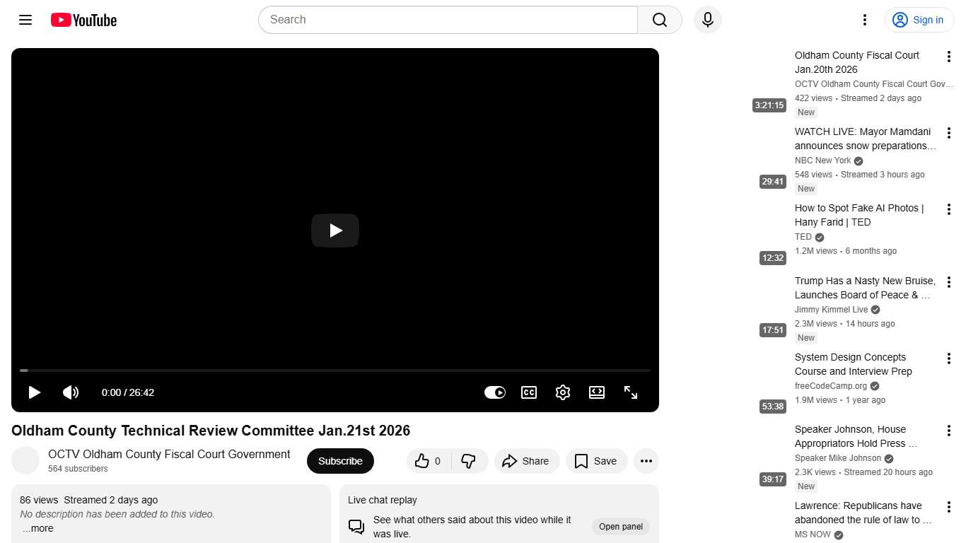 Oldham County Technical Review Committee Jan.21st 2026 - YouTube